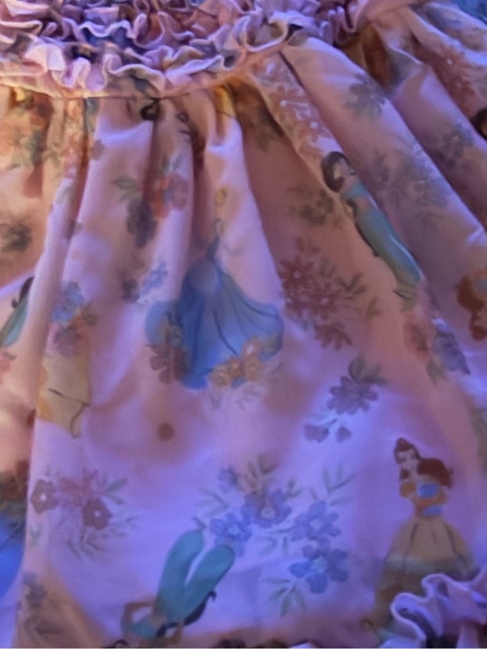 Disney Princess Girls 2T Pink Floral Ruffle Dress Belle Jasmine Cinderella - Picture 4 of 4